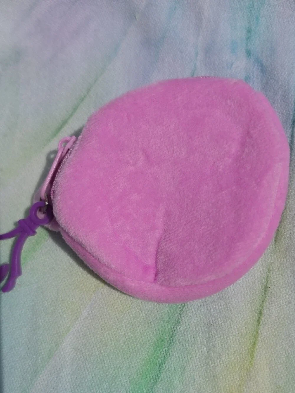Kuromi Pink Plush Coin Pouch with Clip